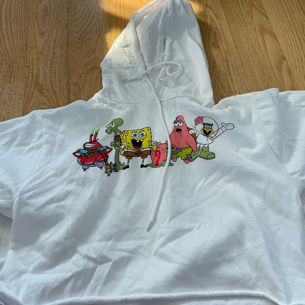 white crop hoodie
